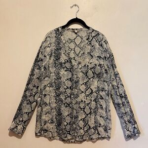 Joie Snake Print V-neck Button-down
